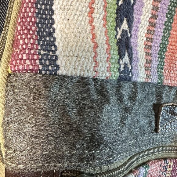 Myra Backpack Canvas weave Hair on Hide boho Western Leather - perfect ! main image 10